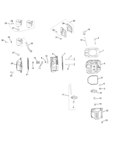 Kohler Cv732-3015 Head, Valve And Breather Diagram and Parts List for Z-FORCELZ60 (53AGD-53AGD050)(2015) Cub Cadet Lawn Tractor